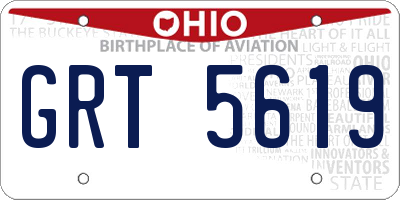 OH license plate GRT5619