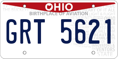 OH license plate GRT5621