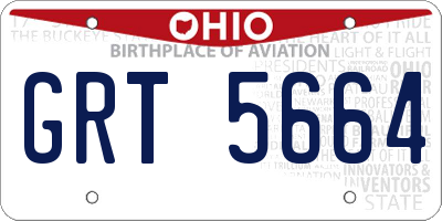 OH license plate GRT5664