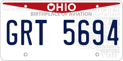 OH license plate GRT5694