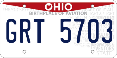 OH license plate GRT5703