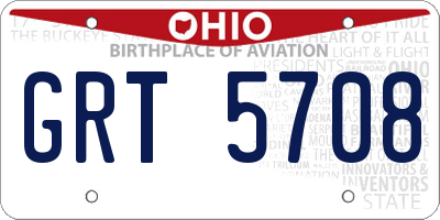 OH license plate GRT5708