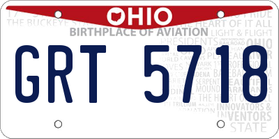 OH license plate GRT5718