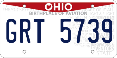 OH license plate GRT5739