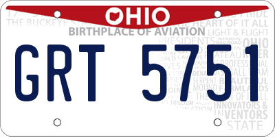 OH license plate GRT5751