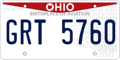 OH license plate GRT5760