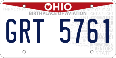 OH license plate GRT5761