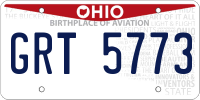 OH license plate GRT5773