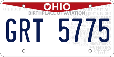 OH license plate GRT5775