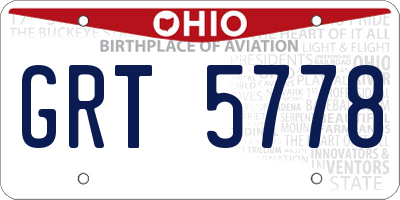 OH license plate GRT5778