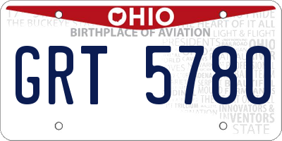 OH license plate GRT5780
