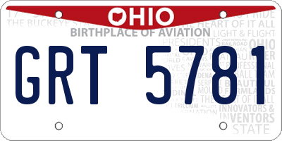 OH license plate GRT5781