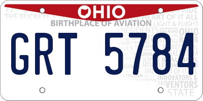 OH license plate GRT5784