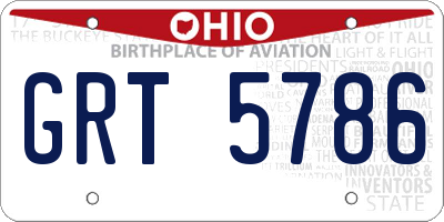 OH license plate GRT5786