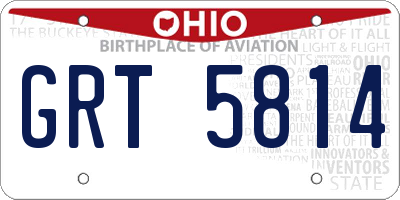 OH license plate GRT5814