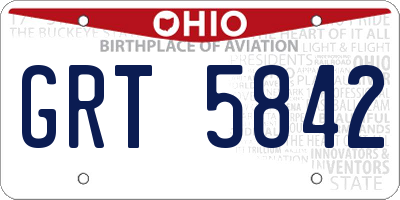 OH license plate GRT5842