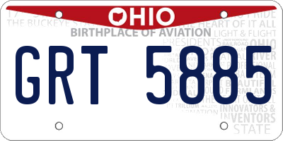 OH license plate GRT5885