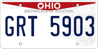 OH license plate GRT5903