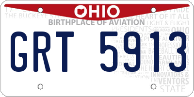 OH license plate GRT5913