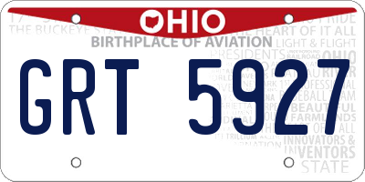 OH license plate GRT5927