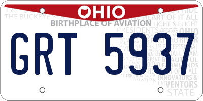 OH license plate GRT5937