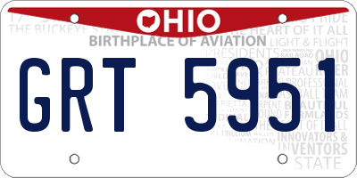 OH license plate GRT5951