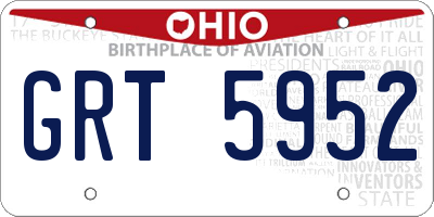 OH license plate GRT5952
