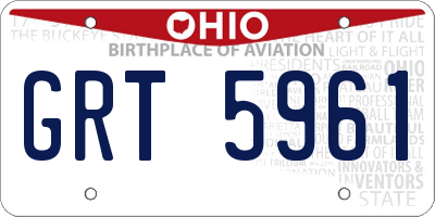 OH license plate GRT5961