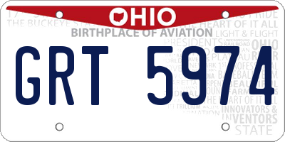 OH license plate GRT5974