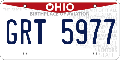 OH license plate GRT5977