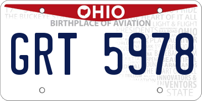 OH license plate GRT5978