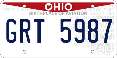 OH license plate GRT5987