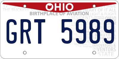 OH license plate GRT5989