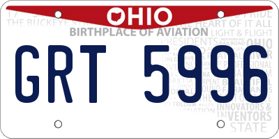 OH license plate GRT5996