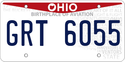 OH license plate GRT6055