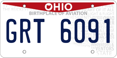OH license plate GRT6091