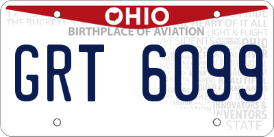 OH license plate GRT6099