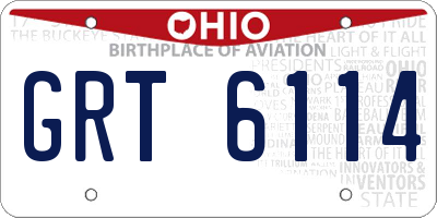 OH license plate GRT6114
