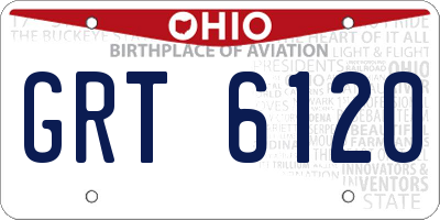 OH license plate GRT6120