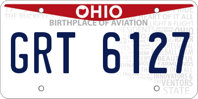 OH license plate GRT6127