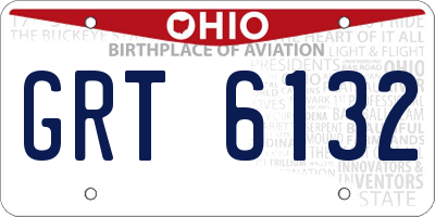 OH license plate GRT6132