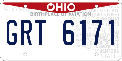 OH license plate GRT6171