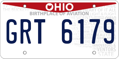OH license plate GRT6179