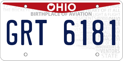 OH license plate GRT6181