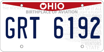 OH license plate GRT6192