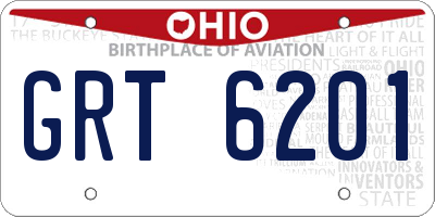 OH license plate GRT6201