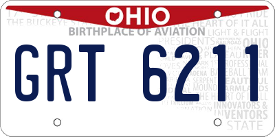 OH license plate GRT6211