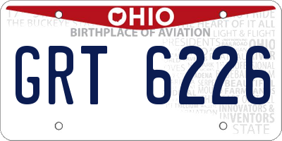 OH license plate GRT6226