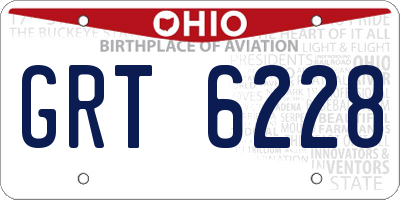 OH license plate GRT6228