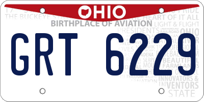 OH license plate GRT6229